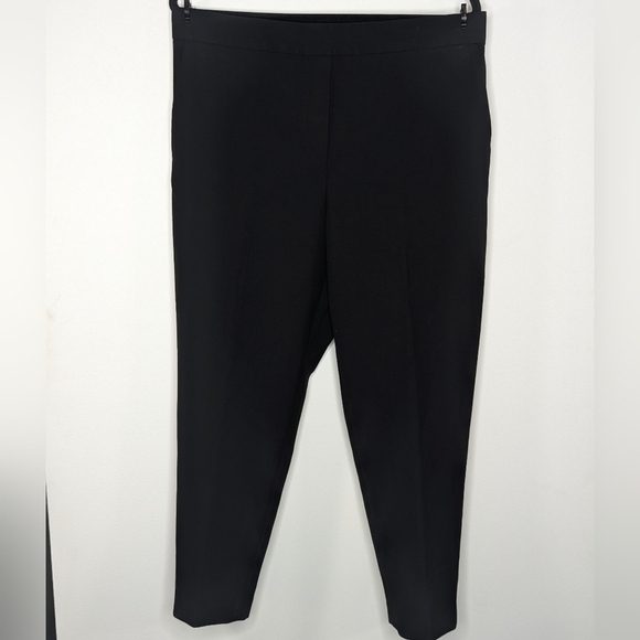 Babaton Atelier Elastic Waist Crepe Cropped Tapered Pant Black 14 - Picture 2 of 8